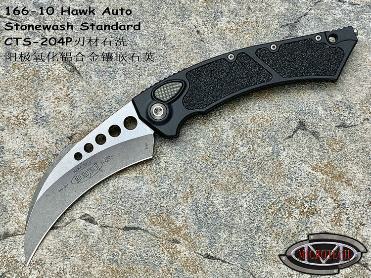 Microtech ΢ 166-10 Hawk Auto Stonewash Standard CTS-204Pвʯϴ ӥצ ϽǶʯӢ(ֻ